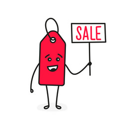 Funny cartoon price tag vector