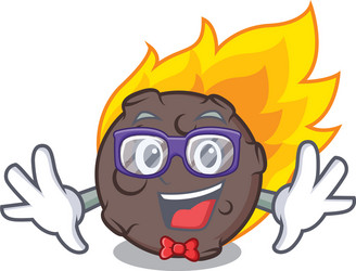 geek meteorite character cartoon style vector image
