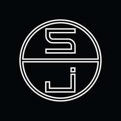 js logo monogram abstract inside circle stripe vector image