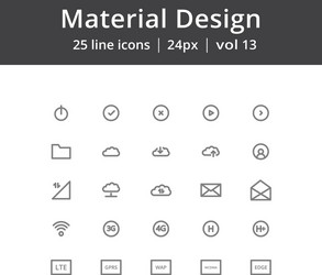 Material design ui line icons vector