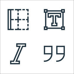 text editor line icons linear set quality vector image