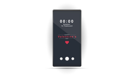 valentines day background on a smartphone monitor vector image