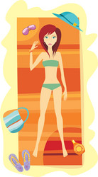 beach girl Vector Image