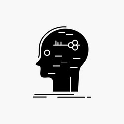 brain hack hacking key mind glyph icon isolated vector image