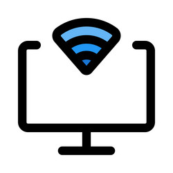 computer with wireless internet connection vector image