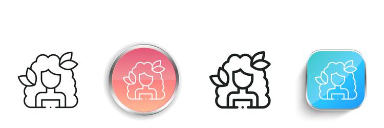 gaia icon thin linear regular and button style vector image