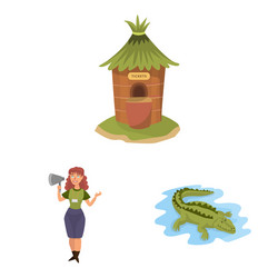 isolated object zoo and park icon collection vector image