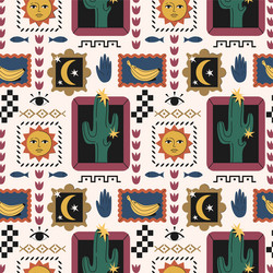 magic seamless pattern repeating patchwork vector image