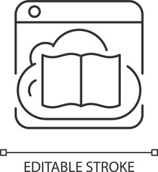 Online library linear icon vector