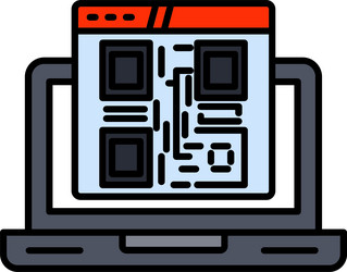 qr code line filled icon design vector image