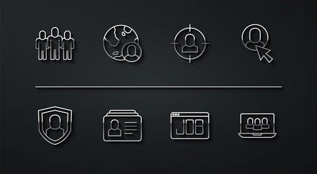 set line project team base user protection worker vector image