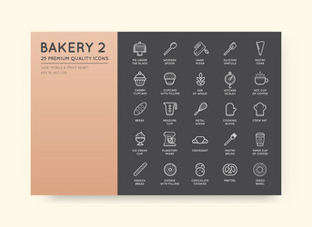 set of bakery pastry elements and bread icons can vector image