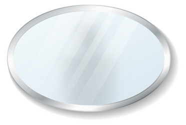 wall mirror mockup realistic oval reflective vector