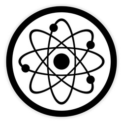 atom button on white vector image