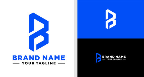 letter b logo monogram line geometric editable vector image