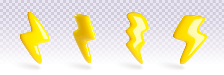 lightning bolt of different shape vector image