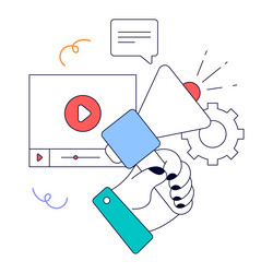 ready to use animated design of media content vector image