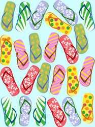 Retro Flip Flops Pattern vector image