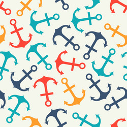 seamless pattern of anchor shape and line vector image
