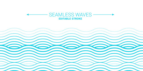 seamless pattern with stylized waves on a light vector image
