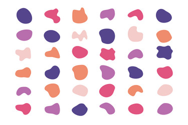 abstract blotch shape liquid elements set vector image