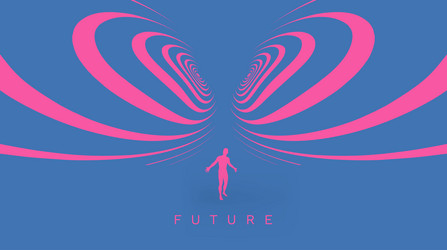 abstract future background with man and track vector image
