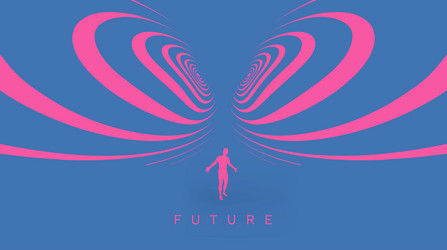 abstract future background with man and track vector