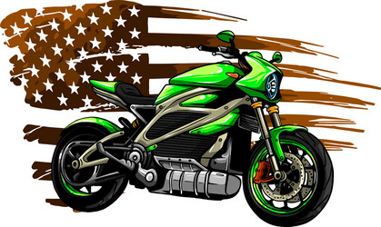 American Flag Motorcycle Vector Image