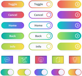 Colorful Gradient Buttons UI vector image