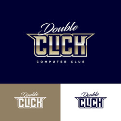 double click club emblem computing game logo vector image