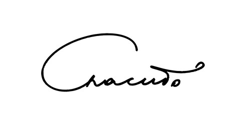 Gratitude Script - Thank You (Spasibo) vector image