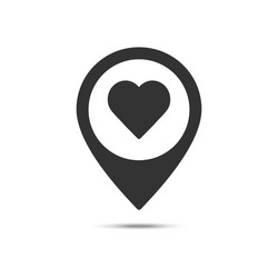 Heart Pointer Location Icon vector image