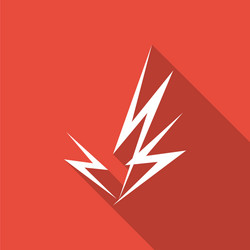 Icon lightning arrow with a long shadow vector