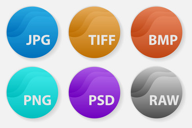 Image file types formats labels icon set vector