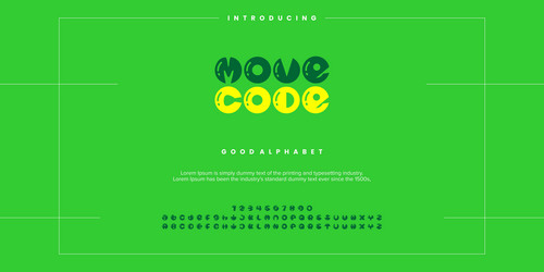 move code modern abstract alphabet fonts vector image