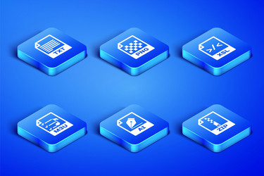 set zip file document txt ai m3u png and xsl icon vector image