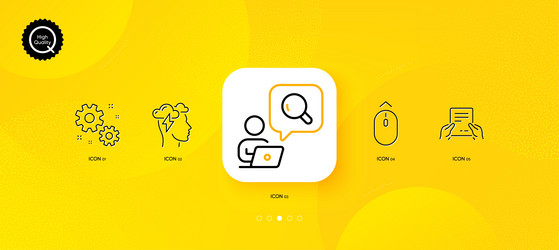 swipe up inspect and work minimal line icons vector