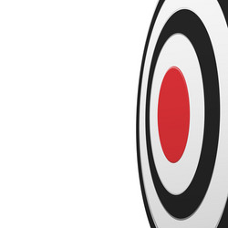 Black round target with red center isolated vector