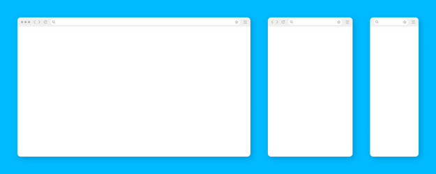 blank web browser window with toolbar and search vector image