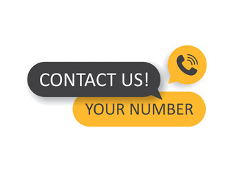 call us button icon in flat style phone number vector image