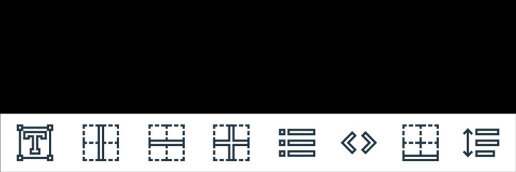 text editor line icons linear set quality vector image