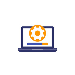 update software upgrade icon with a laptop vector image