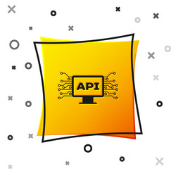 black computer api interface icon isolated vector image