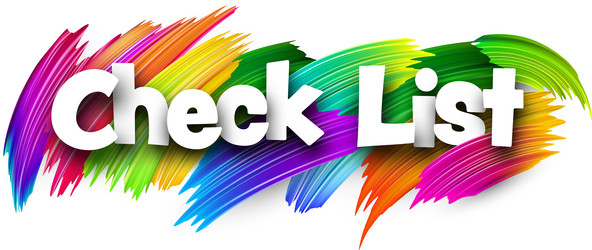 check list paper word sign with colorful spectrum vector image