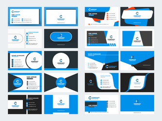 Double Sided Business Card - Blue Vector Image