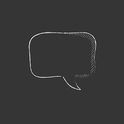 Empty speech square drawn in chalk icon vector