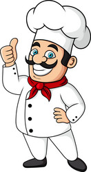 Happy Chef Man Giving a Thumb Up vector image