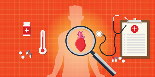 heart attack disease with medical report vector