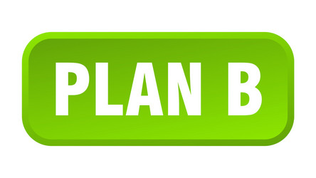 plan b button square 3d push vector image