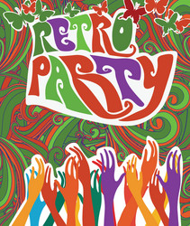 Retro Party Vibes Pattern vector image